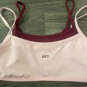 SET Active Pink and Burgundy Sports Bra